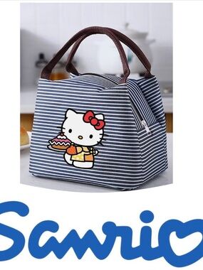 Sanrio Hello Kitty Navy Striped Insulated Lunch Bag